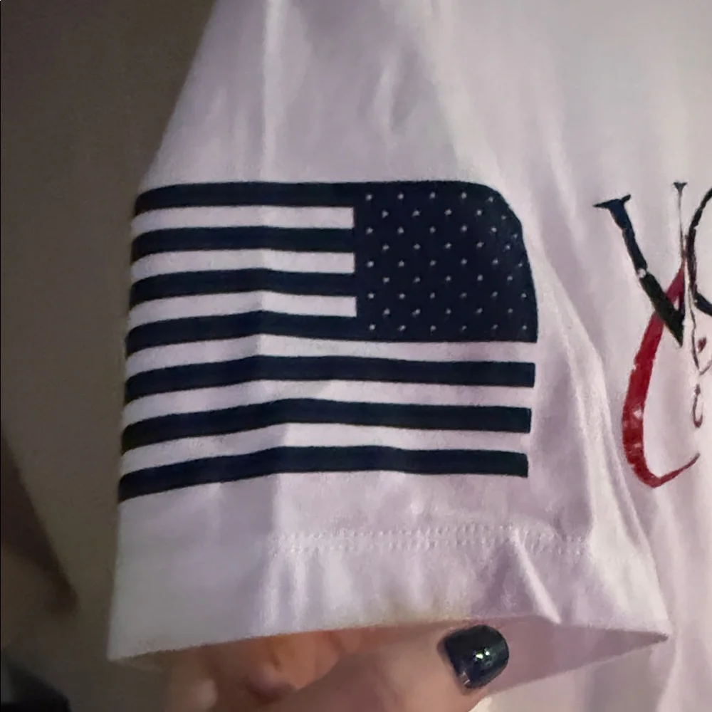 Grunt Style White T-Shirt with Blue and Red Graphic - Picture 3 of 5